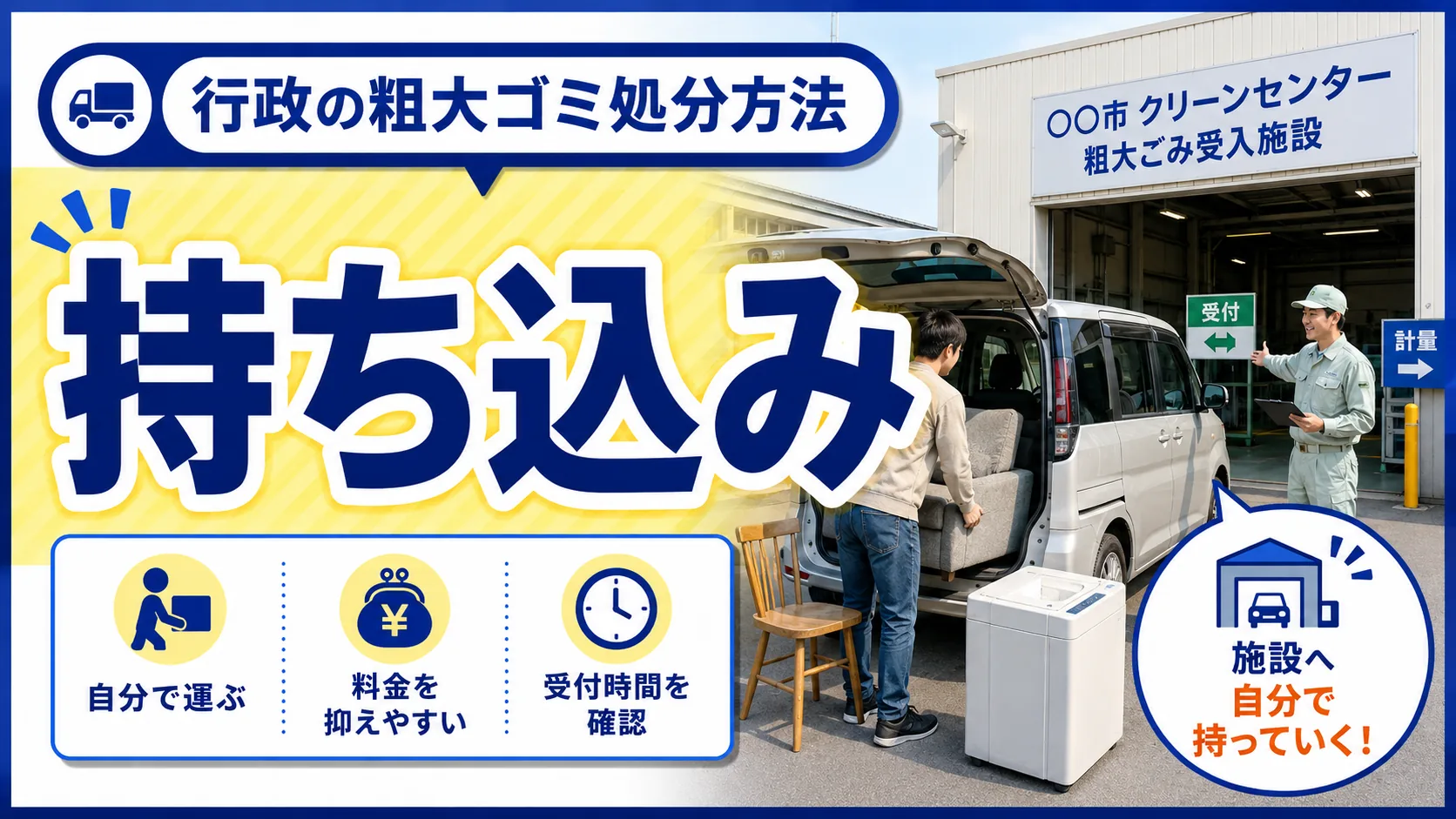 岡山市の粗大ごみ 持ち込みのイメージ